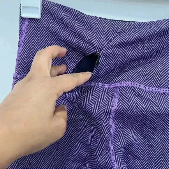 Lululemon Rebel Runner Crop Herringbone Purple 4 - Picture 8 of 12